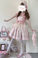 Rabbit Bear Wardrobe Print Ruffle Bowknot Sweet Lolita Dress 3 Colors